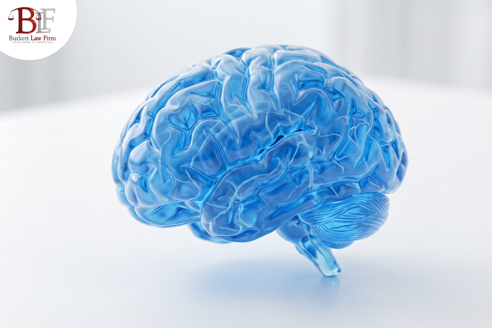 Illustrated brain model on a clinical surface, representing the invisible nature of concussion injuries