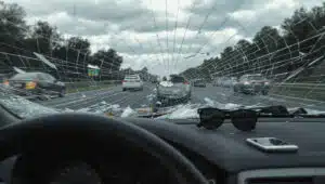 a point of view pov shot through a windshield car accident lawyer Corpus Christi
