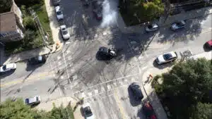an aerial drone shot looking straight down an aerial drone shot looking straight down