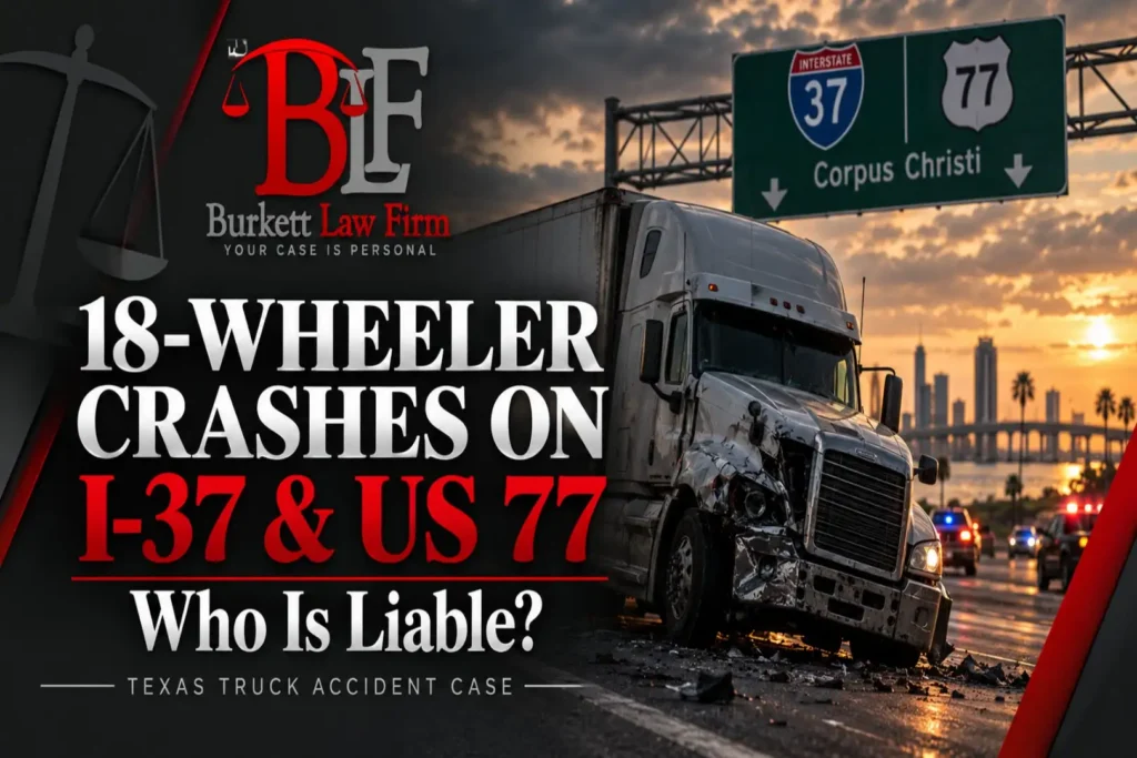 18 Wheeler Crashes on I 37 and US 77